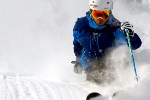 Bannière ski alpin - sport d'hiver