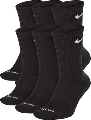 Bas Nike Everyday Plus Crew Pack 6 Noir